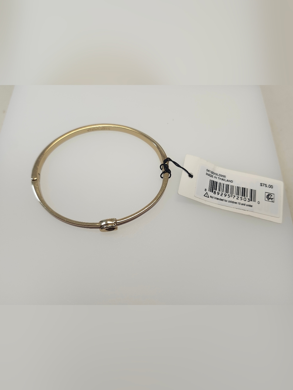 NWT Coach Brown/Gold-Tone Signature C Enamel Bangle Bracelet - Picture 6 of 6